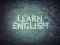 Learn English Text on blackboard