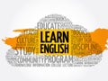 Learn English word cloud collage Royalty Free Stock Photo