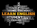 Learn English word cloud collage, education concept Royalty Free Stock Photo