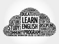 Learn English word cloud collage Royalty Free Stock Photo