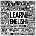 Learn English word cloud Royalty Free Stock Photo