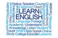 Learn English Word Cloud Royalty Free Stock Photo