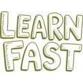 Learn Fast Bold Letters Design Royalty Free Stock Photo