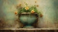 Create Flower Pot Image In The Style Of Camille Vivier And Others