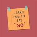 Learn how to say no note illustration Royalty Free Stock Photo