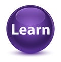 Learn glassy purple round button