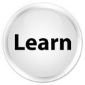 Learn premium white round button Royalty Free Stock Photo