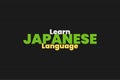 Learn Japanese Language vector typography design