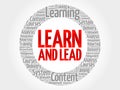 Learn and Lead circle word cloud Royalty Free Stock Photo