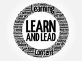 Learn and Lead circle word cloud Royalty Free Stock Photo