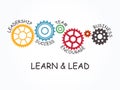 Learn and Lead with gear concept. Vector illustration.