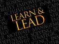 Learn and lead word cloud Royalty Free Stock Photo