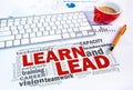 Learn and lead word cloud Royalty Free Stock Photo