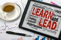 Learn and lead word cloud Royalty Free Stock Photo