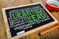 Learn and lead word cloud Royalty Free Stock Photo