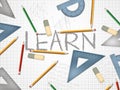 Learn or learning word concept illustration