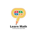 learn math pencil icon vector illustration for app web design