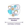 Learn from mistakes concept icon