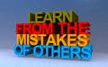 learn from the mistakes of others on blue Royalty Free Stock Photo