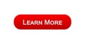 Learn more web interface button red color, education online program, webinar Royalty Free Stock Photo