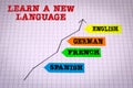 LEARN A NEW LANGUAGE. Education, skills and success concept
