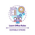 Learn office rules concept icon