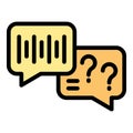 Learn online chat icon vector flat