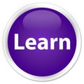 Learn premium purple round button