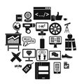 Learn programming icons set, simple style Royalty Free Stock Photo