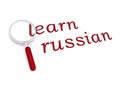 Learn russian with magnifying glass Royalty Free Stock Photo