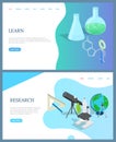 Learn Screen, Research Discovery Website Vector