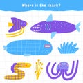 Learn sea nature game for kids Royalty Free Stock Photo