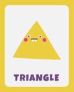 Learn shapes flashcard with cute character