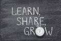 Learn, share, grow watch Royalty Free Stock Photo