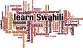 Learn Swahili word cloud Royalty Free Stock Photo