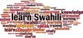 Learn Swahili word cloud Royalty Free Stock Photo