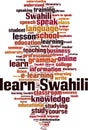 Learn Swahili word cloud Royalty Free Stock Photo