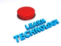 Learn technology button on white