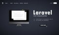 Learn to code Laravel PHP Framework programming language on computer screen, programming language code illustration. Vector on