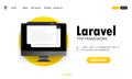 Learn to code Laravel PHP Framework programming language on computer screen, programming language code illustration. Vector on