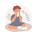 Learn to cover sneezing isolated cartoon vector illustration.