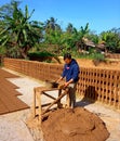 learn to make red bricks at Patimuan Cilacap Indonesia