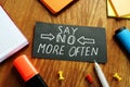 Learn to say no more often sign on the piece of paper Royalty Free Stock Photo