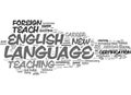 Learn To Teach English As A Foreign Language Word Cloud Concept