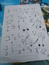 Learn to write from a young age. my son's writing.