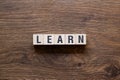 Learn - word concept on building blocks, text Royalty Free Stock Photo