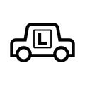 Learner driver car icon, vector illustration Royalty Free Stock Photo