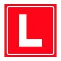 Learner driver car icon, vector illustration