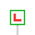 Learner driver plate sign on pillar Royalty Free Stock Photo