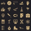 Learner icons set, simple style